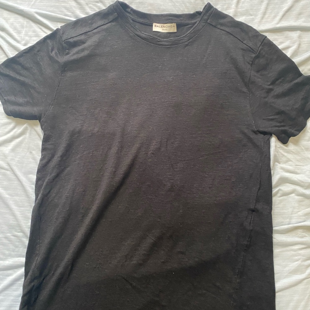 Balenciaga short sleeves linen black RARE